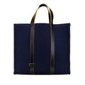 Fendi Tote Navy Wool Leather