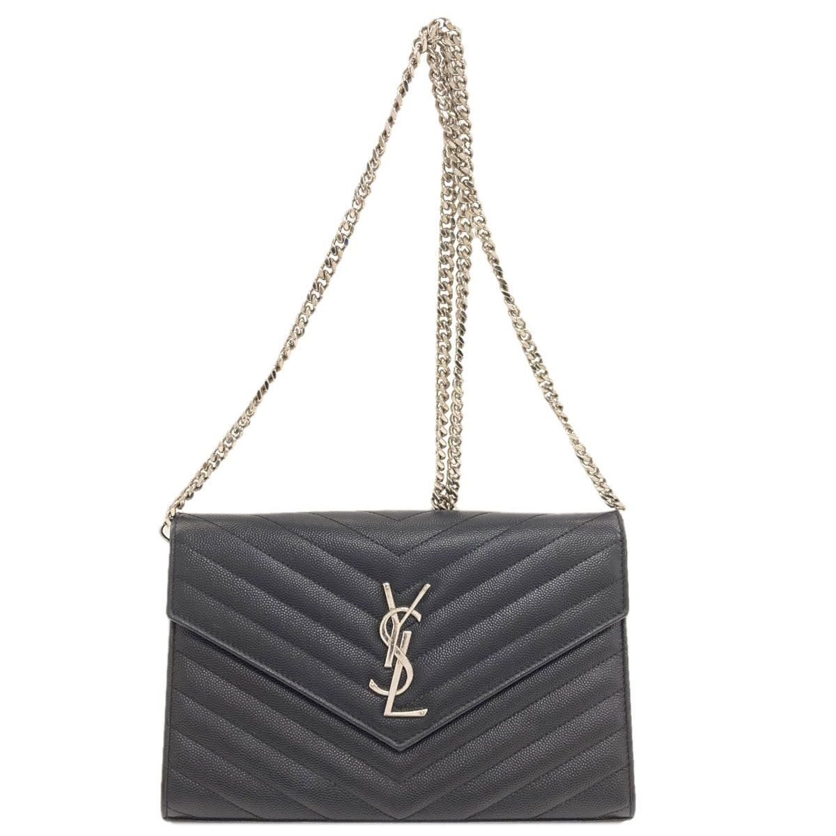 Saint Laurent Yves Chain Shoulder Stitch Bag Calf