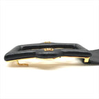 Chanel CC Logo Leather Belt Black Gold — view 5