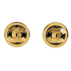 Chanel Coco Mark Gold Plated Black 49.8 g Earrings