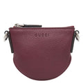 Gucci Shoulder Bag Logo Micro Leather Bordeaux Silver Red Green Web