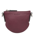 Gucci Shoulder Bag Logo Micro Leather Bordeaux Silver Red Green Web