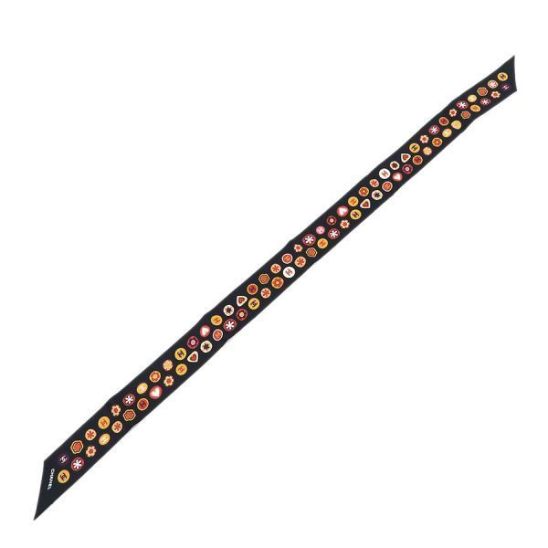 Chanel Floral Pattern Black & Pink Headband — view 2