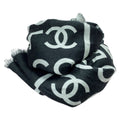 Chanel Coco Large Stole Black Gray