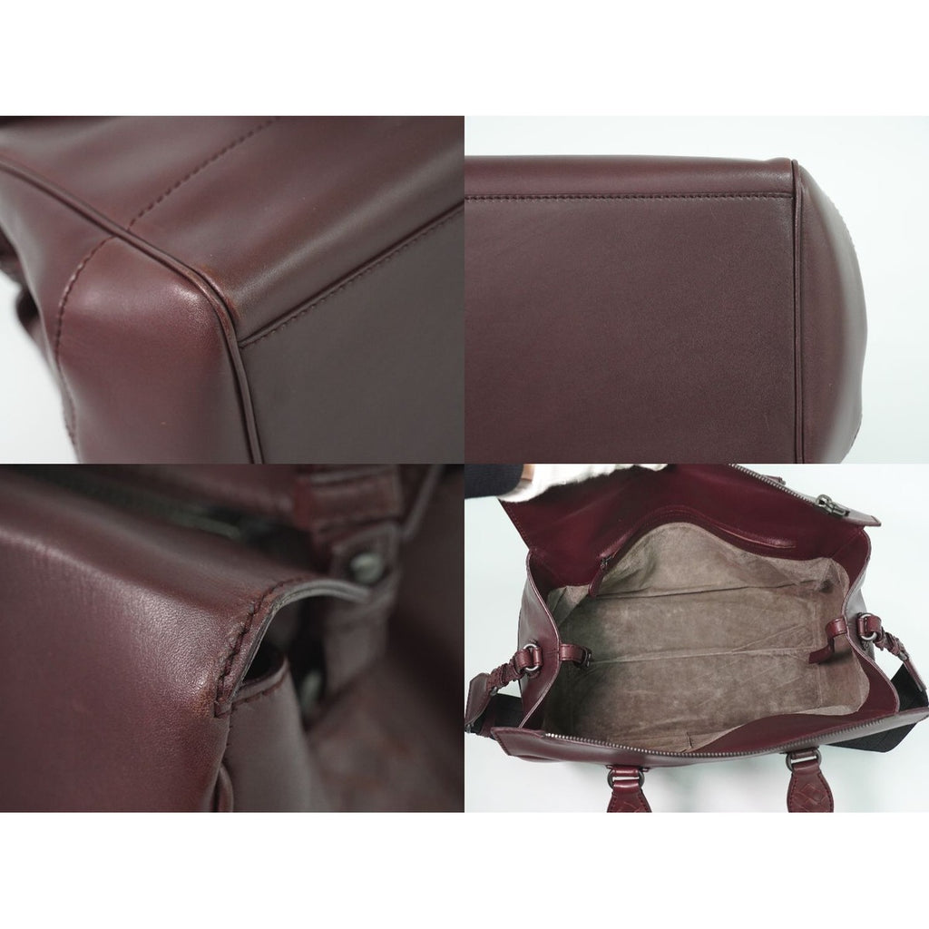 Bottega Veneta Intrecciato 2-Way Shoulder Bag Pochette Leather Bordeaux — view 7