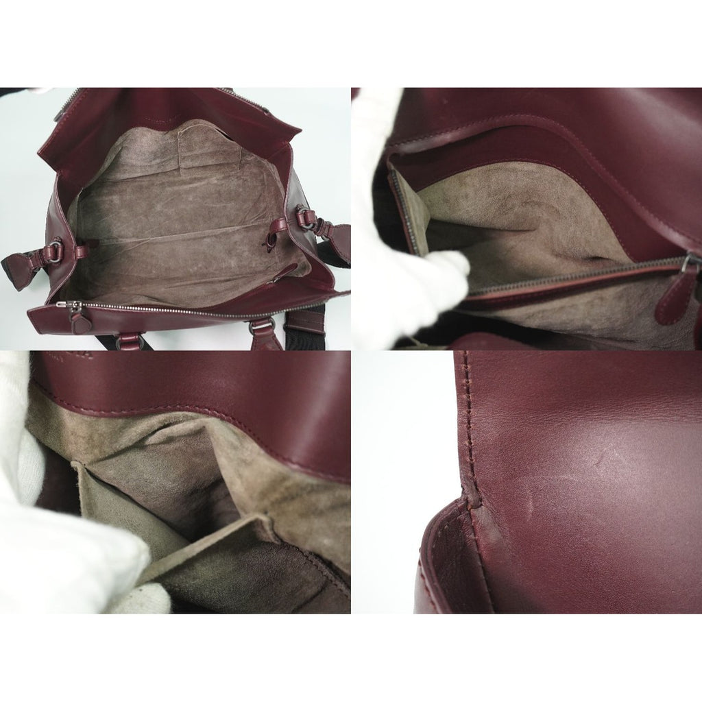 Bottega Veneta Intrecciato 2-Way Shoulder Bag Pochette Leather Bordeaux — view 8