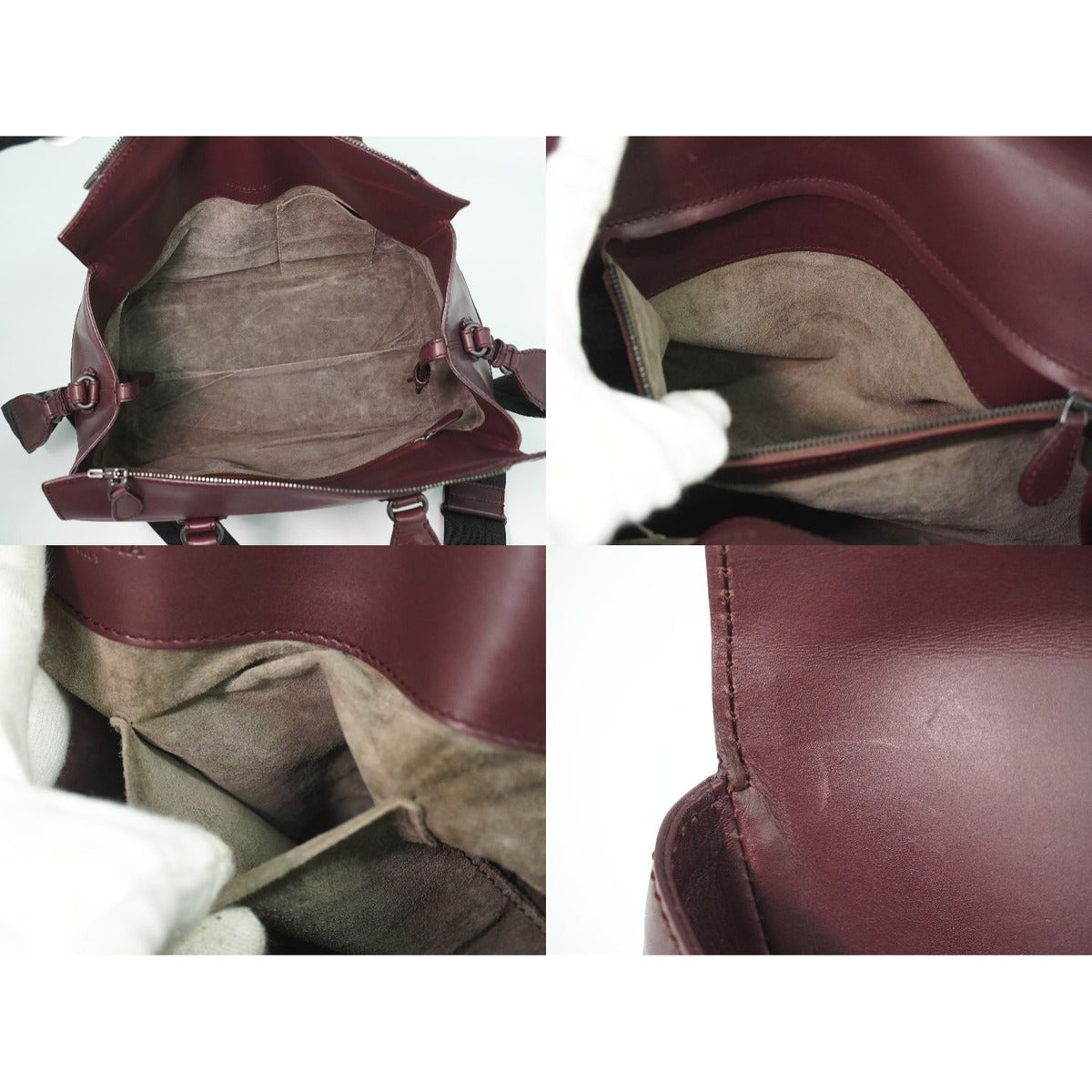 Bottega Veneta Intrecciato 2-Way Shoulder Bag Pochette Leather Bordeaux — view 8