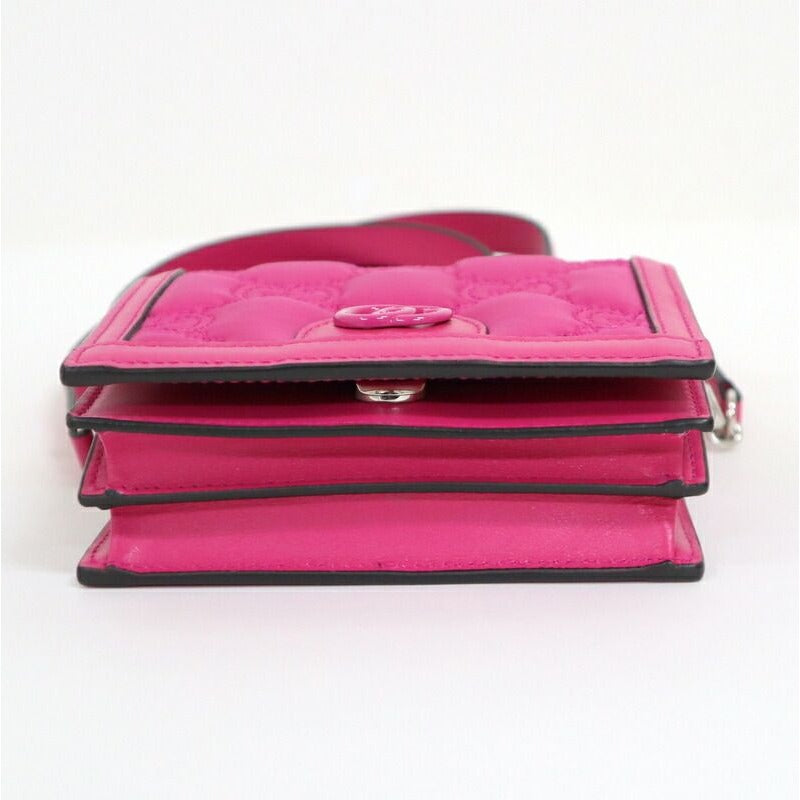 Gucci Mini Shoulder Bag Leather Pink Silver — view 6