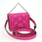 Gucci Mini Shoulder Bag Leather Pink Silver