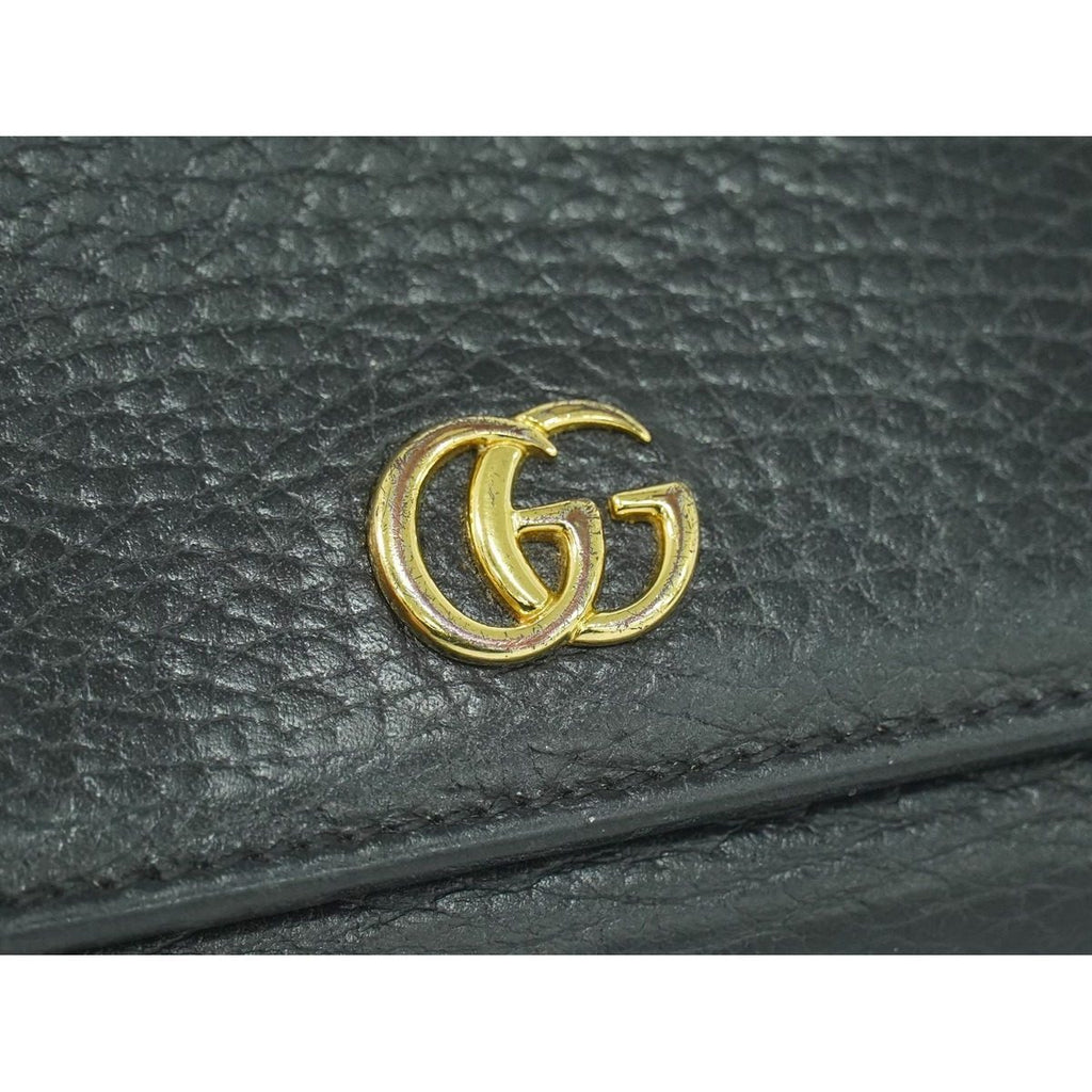 Gucci Petit Marmont Trifold Wallet Compact Leather Black — view 7