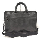 Bottega Veneta 2-Way Shoulder Bag Business Intrecciato Leather Black