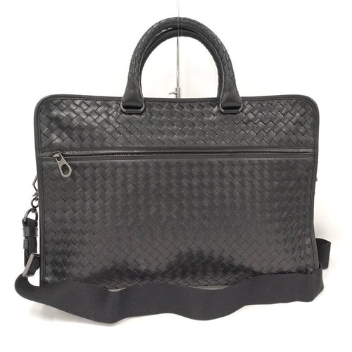 Bottega Veneta 2-Way Shoulder Bag Business Intrecciato Leather Black