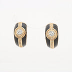 Christian Dior Onyx Motif Earrings GP With Rhinestones Black — view 2