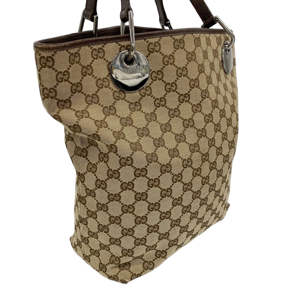 Gucci Tote GG Canvas Brown Silver — view 2