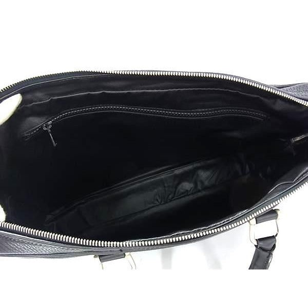 Celine Business Bag Macadam Briefcase Black Leather Vintage M09 Silver — view 7