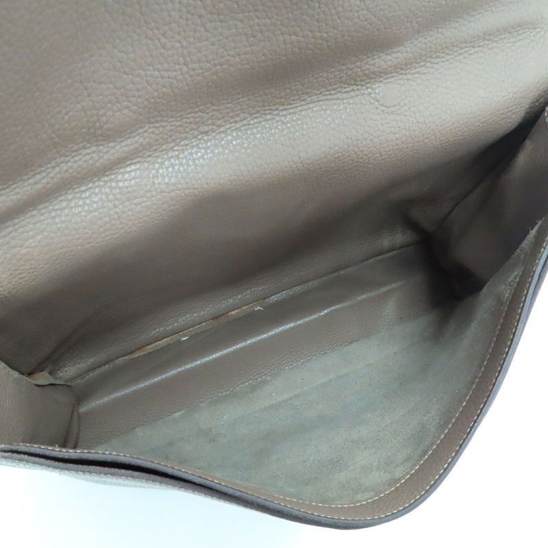 Hermes Sac A Depeches 38 Etoupe Taurillon Clemence F Stamp — view 6