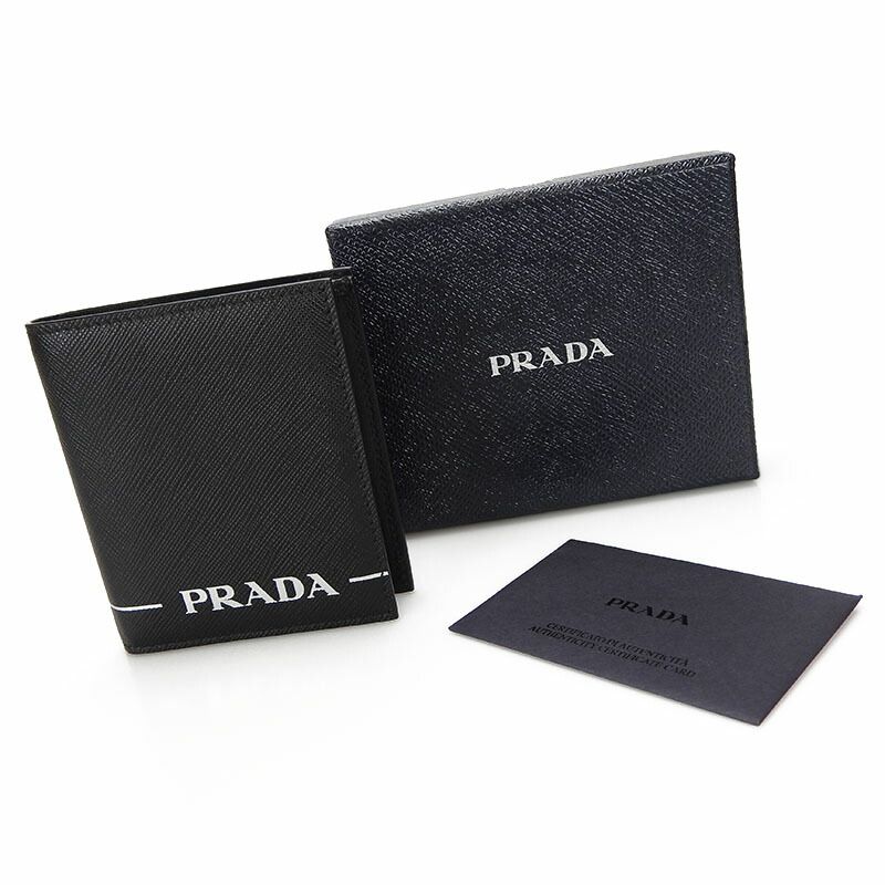 Prada Card Case 2 Mo004 Leather Black Nero Simple Logo Men — view 8