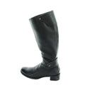 Prada Engineer Boots Grain Leather Long Logo Round Toe 36 Black