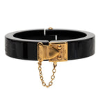Louis Vuitton Lockme Bangle Bracelet Black Gold Plastic Plated
