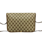 Gucci Vintage GG Logo Leather Shoulder Bag Pochette Crossbody Brown — view 3