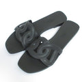 Hermes Aloha Flat Sandals Mules 35 Black
