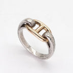Hermes Chaine D'ancre Ring 750 925 Silver Gold Enchene