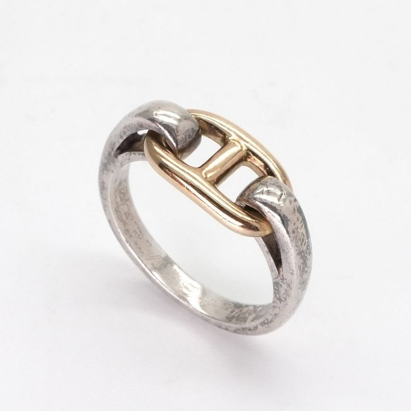 Hermes Chaine D'ancre Ring 750 925 Silver Gold Enchene — view 2