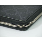 Gucci New Web Sherry Line GG Supreme Round Zipper Long Wallet Gray — view 7