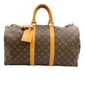 Louis Vuitton Keepall 45 Monogram Leather Brown Light Boston Bag Gold