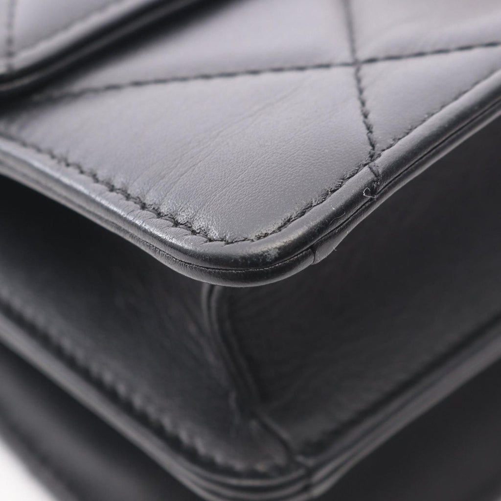 Chanel Shoulder Bag Quilted Black Lambskin — view 8