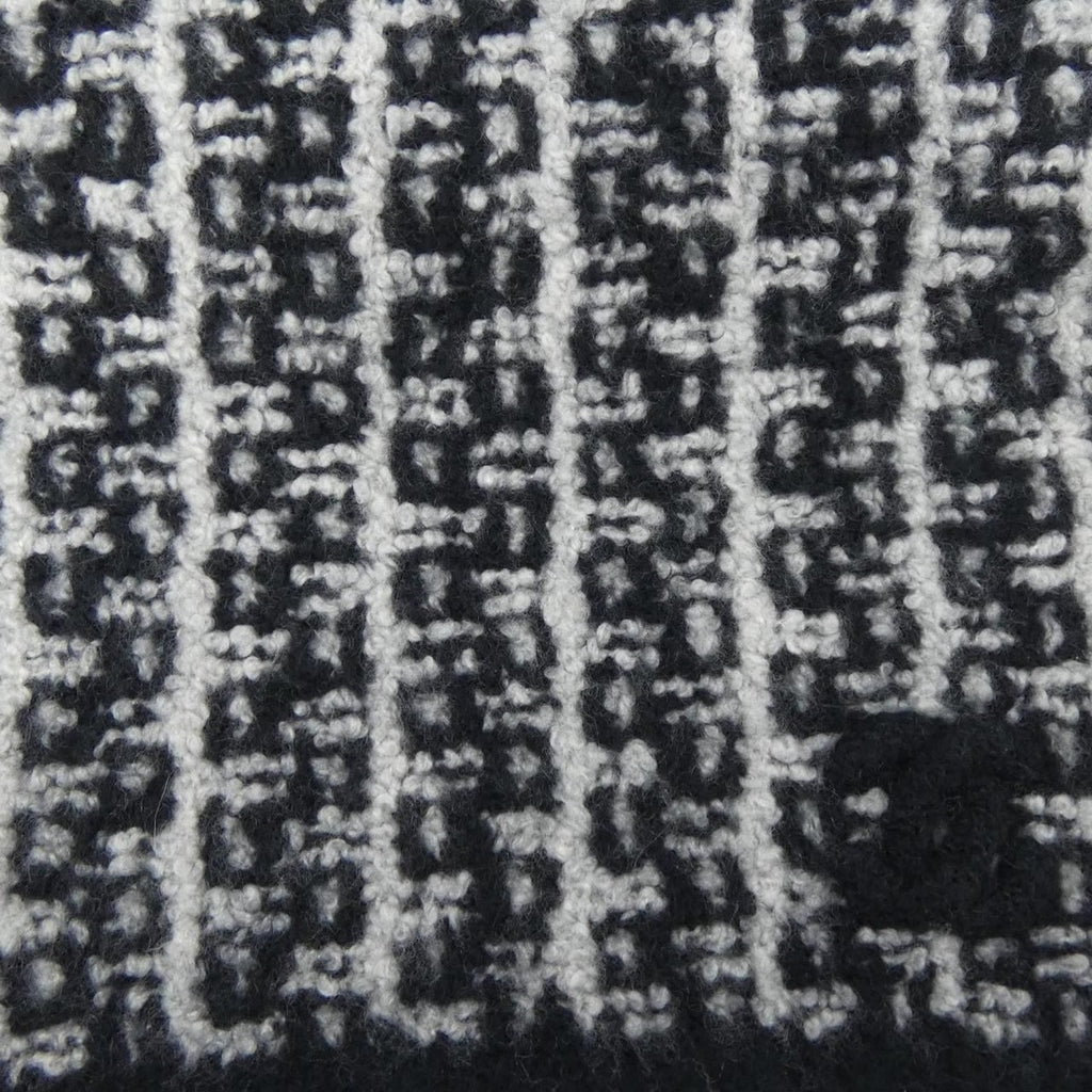 Chanel Scarf Silk Cashmere Black Gray — view 4