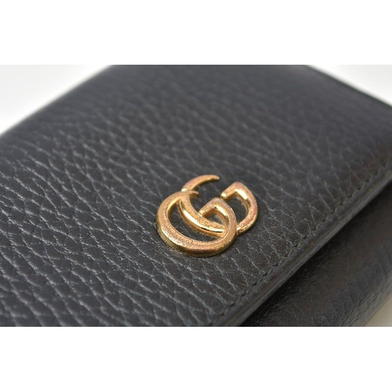 Gucci Mini Wallet Trifold Fold Petite Marmont Petit Black — view 3