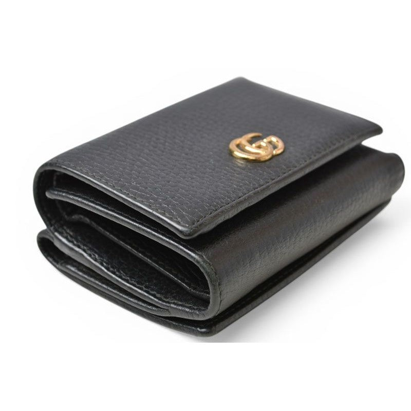 Gucci Mini Wallet Trifold Fold Petite Marmont Petit Black — view 4