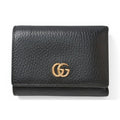 Gucci Mini Wallet Trifold Fold Petite Marmont Petit Black