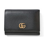Gucci Mini Wallet Trifold Fold Petite Marmont Petit Black
