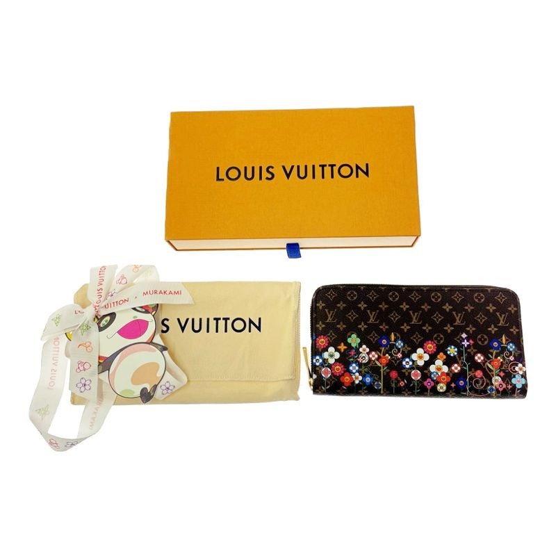 Louis Vuitton Takashi Murakami Zippy Wallet Brown Long