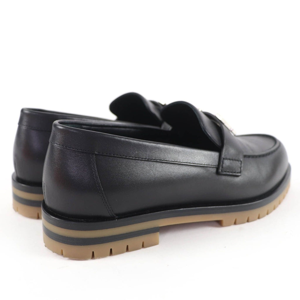 Hermes Faubourg Silver Hhardware Leather Loafers Black 36 Handbag — view 3