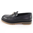 Hermes Faubourg Silver Hhardware Leather Loafers Black 36 Handbag — view 5