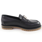 Hermes Faubourg Silver Hhardware Leather Loafers Black 36 Handbag — view 6
