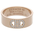 Hermes Hd'ancre 18K Pink Gold Diamond Ring 48 8