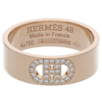 Hermes Hd'ancre 18K Pink Gold Diamond Ring 48 8