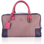 Loewe Amazona 36 Hand Bag Leather Pink Purple Silver