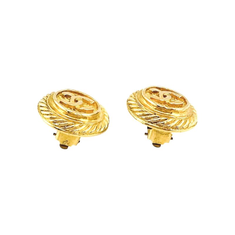 Chanel Vintage Large Earrings Coco Mark — view 3