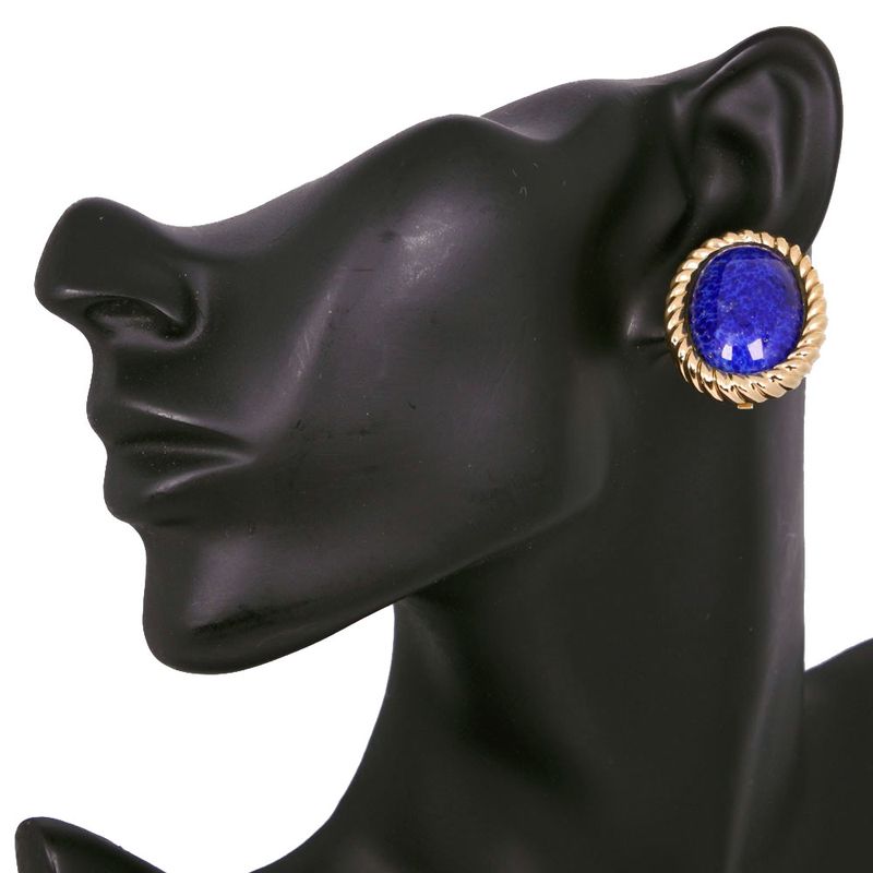 Christian Dior Vintage Gold Plated Blue 35.5 g Earrings — view 3