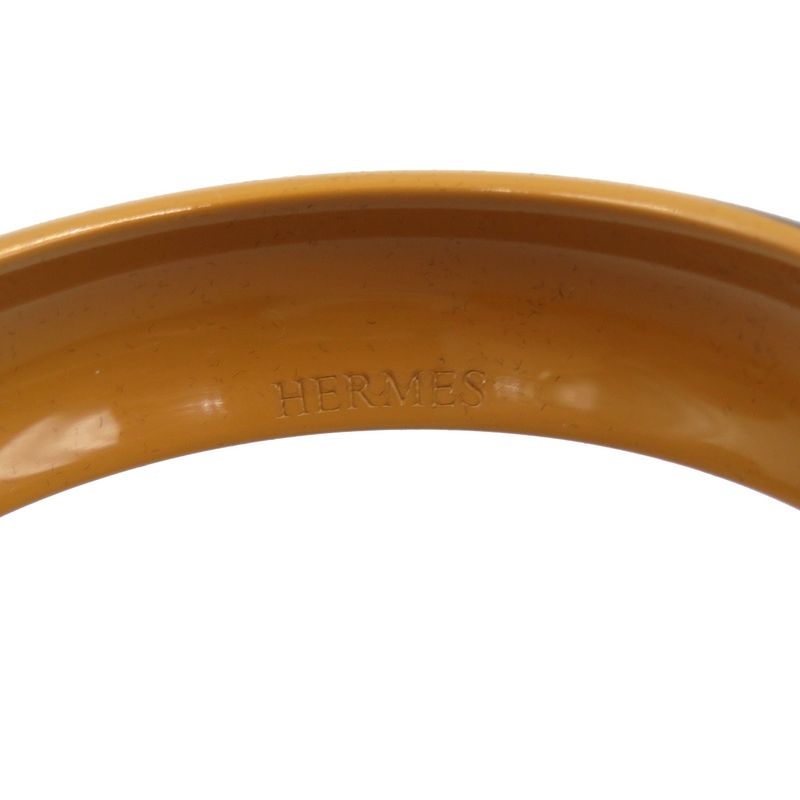 Hermes Lacquerwood Lacquer Brown Bangle 0134 — view 6
