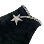 Chanel Boots Short Shoes Suede Fabric Black Rhinestone Star — view 9