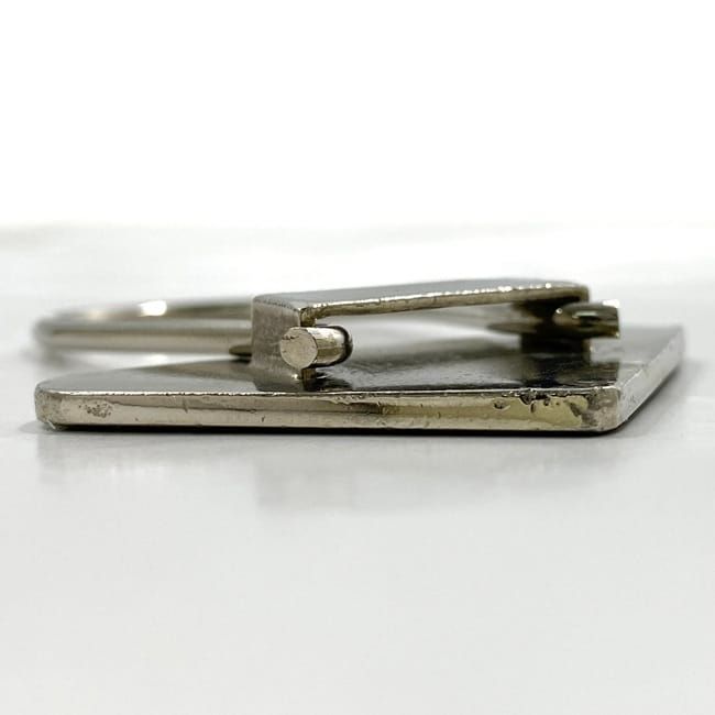 Prada Key Ring Silver Gold Logo Metal M285 — view 4