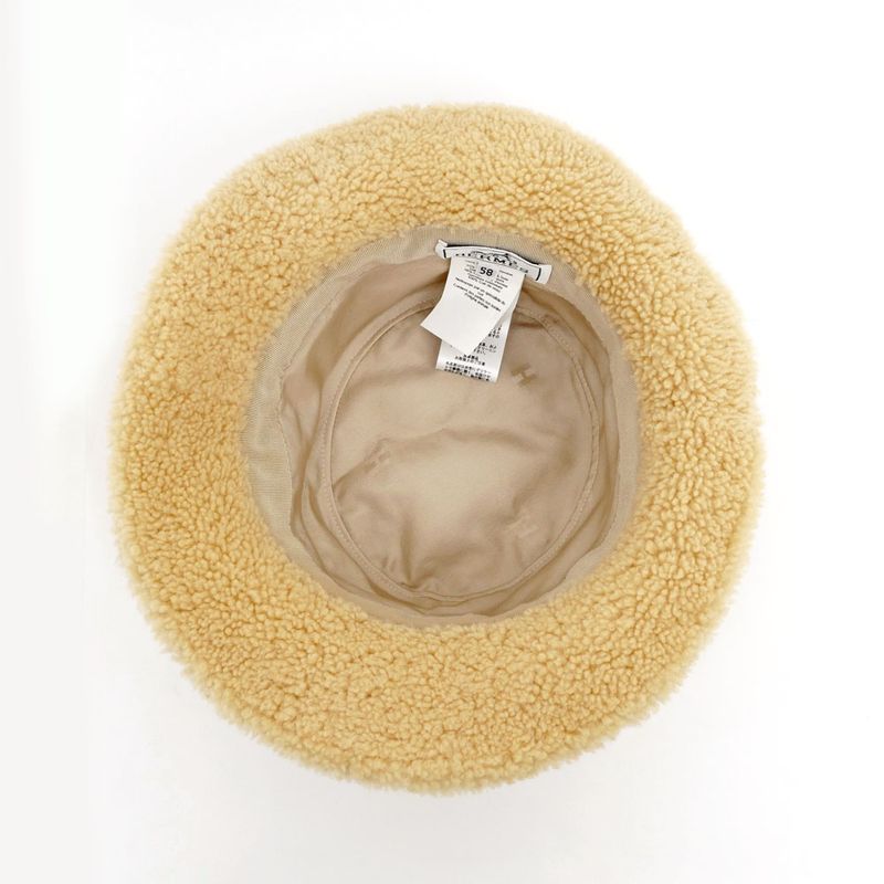 Hermes Forbe Mouton Bucket Hat Beige Size 58 Accessory — view 6