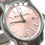 Bvlgari Solo Tempo St29 S Quartz Date Pink Dial Leather Watch Stuck — view 2