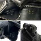 Celine Shoulder Bag Leather Halaco Suede Black Silver Hardware — view 8